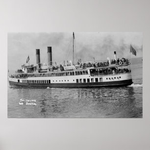 Poster Seattle, WashingtonVue du Tacoma Steamer