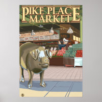 SeattleFish Toss et Bronze Pig à Pike Place