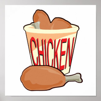 Poster seau de poulet frit