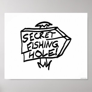 Poster Secret Fishing Hole Sign