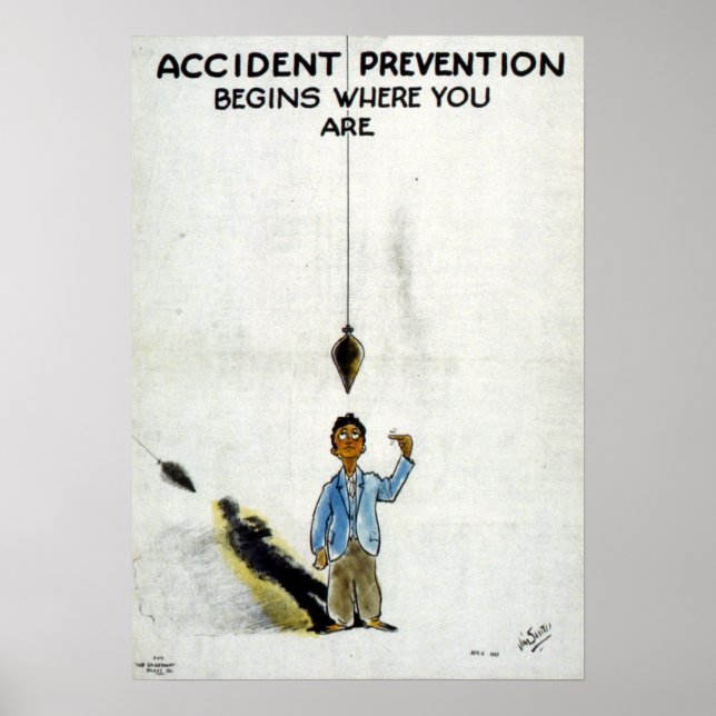 Poster Sécurité vintage de la Seconde Guerre mondiale (Devant)