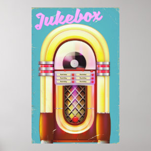 Poster Sélecteur de musique vintage