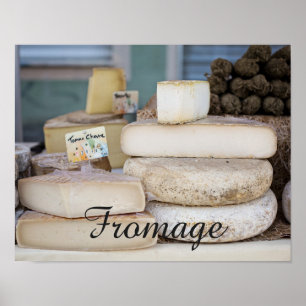 Poster Sélection française rustique de fromage