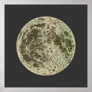 Poster Selenographie de Bowles ou une carte de la Lune - 