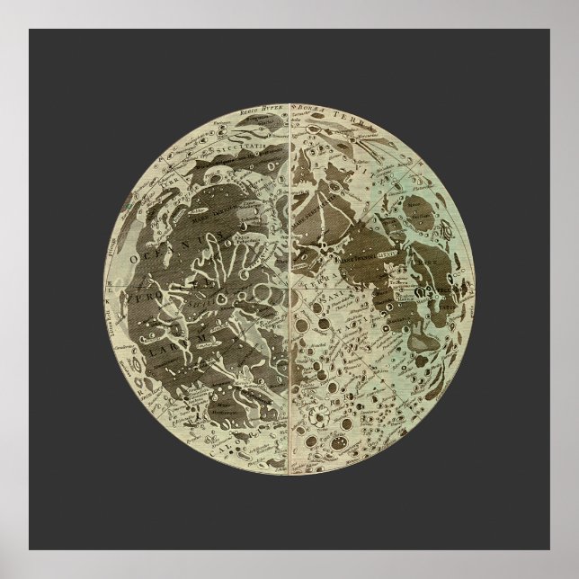 Poster Selenographie de Bowles ou une carte de la Lune -  (Devant)