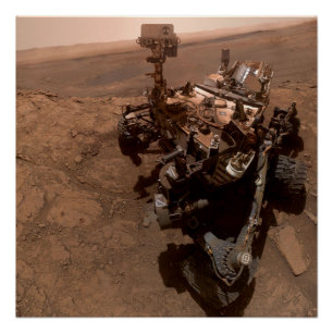 Poster Selfie de Mars Curiosity Paysage martien rouge