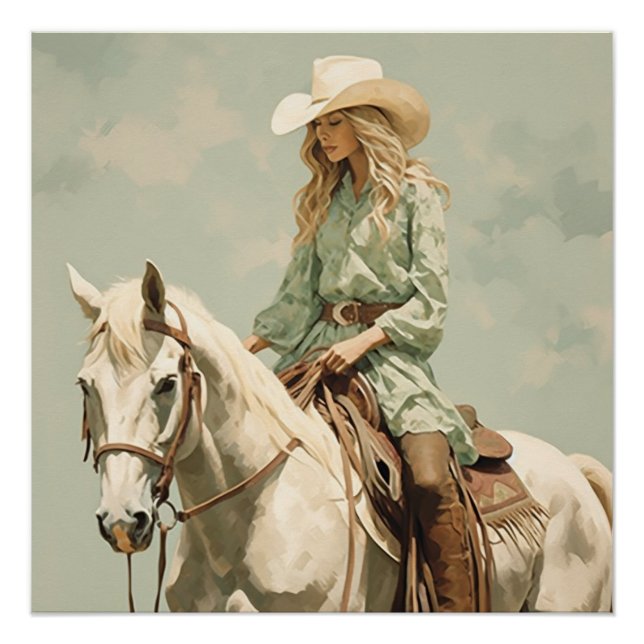 Poster Selle Splendor Stitché : Cowgirl Wall Art (Devant)