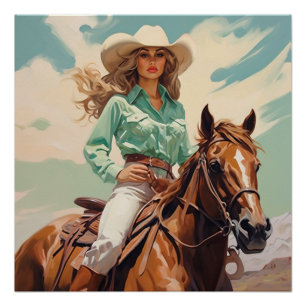 Poster Selle Stitched : Cowgirl Wall Art