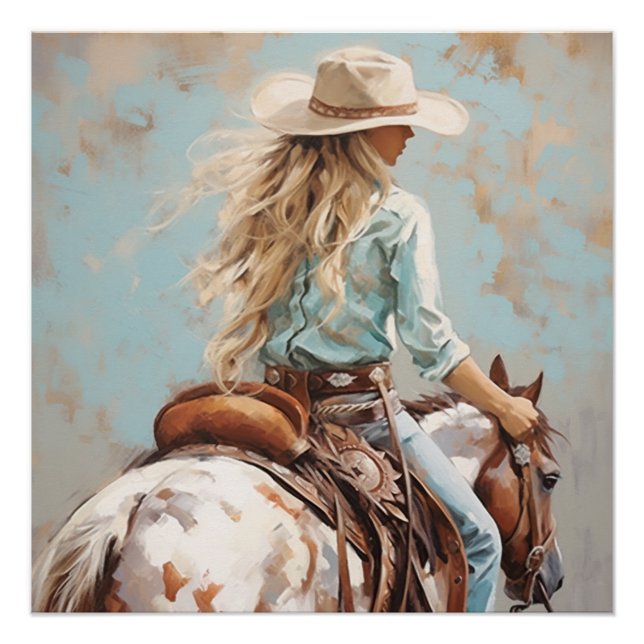 Poster Selles éclairées : Cowgirl Wall Art (Devant)