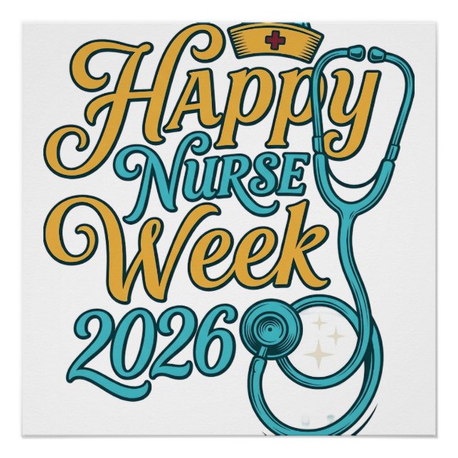 Poster Semaine de l'infirmière 2026 Stethoscope Shirt Des (Devant)