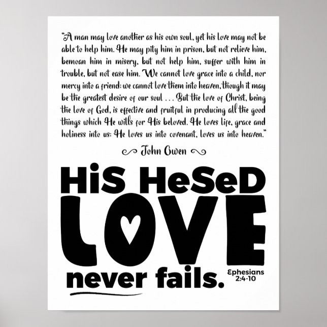 Poster semi-brillant 11x14 "Hesed Never Fails" (Devant)