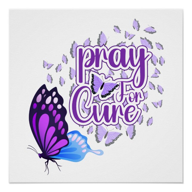 Poster Sensibilité à la maladie d'Alzheimer violet (Devant)