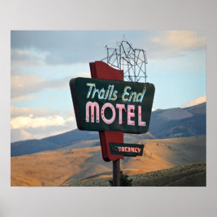 Poster Sentier End Motel Sign, Wyoming