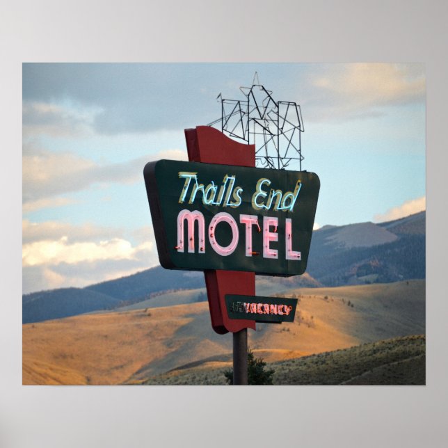 Poster Sentier End Motel Sign, Wyoming (Devant)