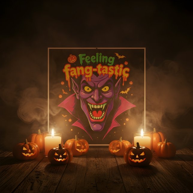 Poster Sentiment Fang Tastic Halloween design Vampire Hal (Créateur téléchargé)