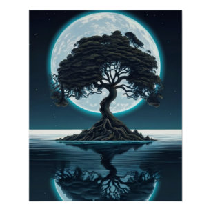 Poster Sentinelle Solitaire : Un arbre embrasse l'océan