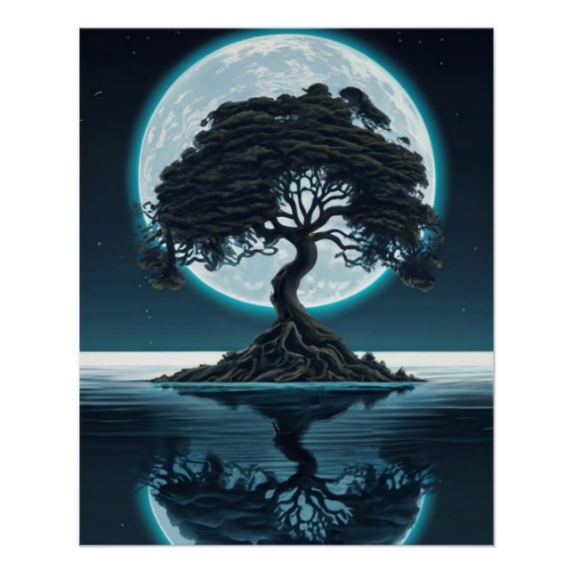 Poster Sentinelle Solitaire : Un arbre embrasse l'océan (Devant)