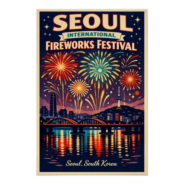 Poster Seoul International Fireworks Festival travel (Devant)