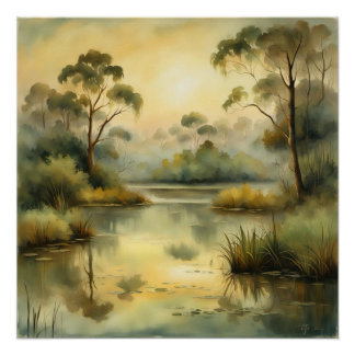 Poster sephia landscape