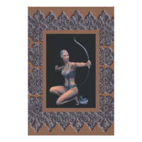 Poster Sepia avec Artemis Sculpture