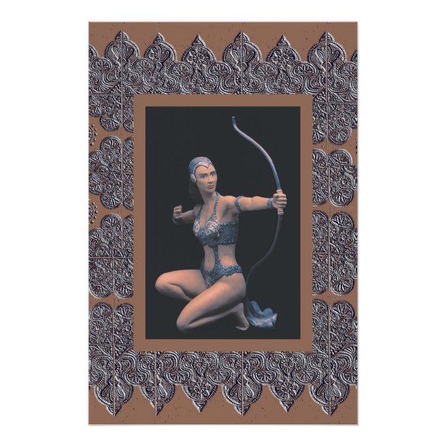 Poster Sepia avec Artemis Sculpture (Devant)