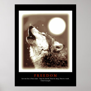 Poster Sepia Black Motivational Wolf Howls Imprimer