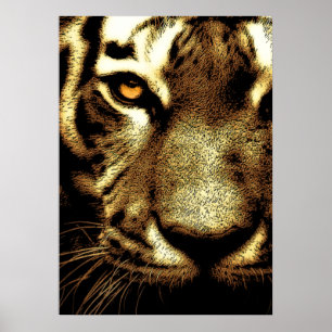 Poster Sepia Sumatran Borneo Tiger OEuvre d'art