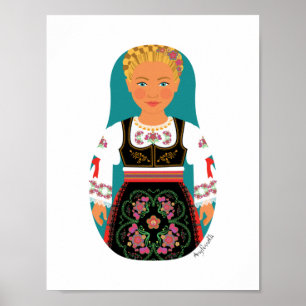 Poster Serb Blonde Matryoshka