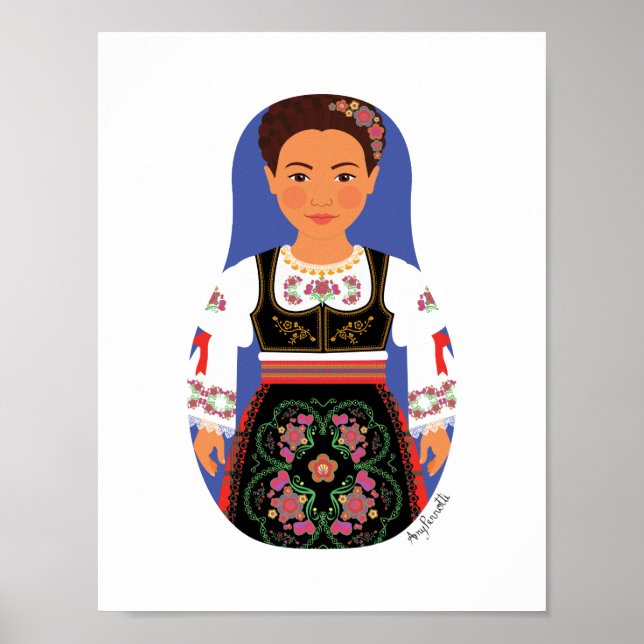 Poster serbe Brunette Matryoshka (Devant)