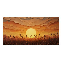 Poster Sérénade de coucher de soleil sur papier