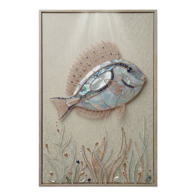 Poster Serene Reef Fish Wall Art (Devant)