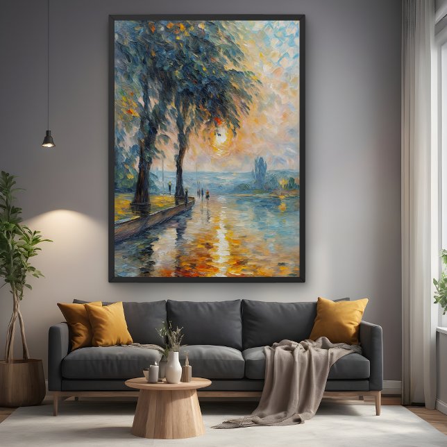 Poster Serene Sunset by Water Impressionist Paysage Art (Créateur téléchargé)