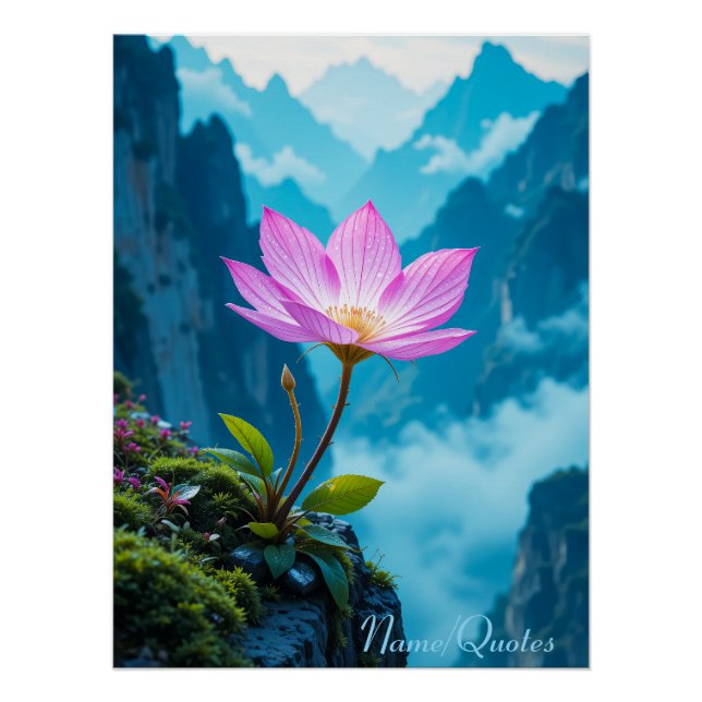 Poster Serenity Bloom – Lotus au-dessus de la brume (Devant)