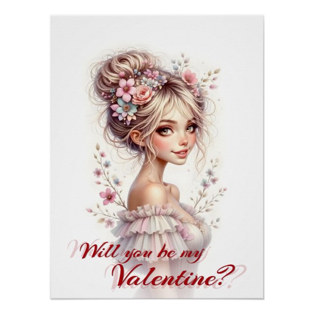 Poster Serez-vous ma Saint-Valentin – Impression d'art ro (Devant)