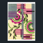 Poster Serge Gladky Jazz Art<br><div class="desc">Plein de brillantes compositions décoratives, produites dans la technique pochoir au pochoir des "Années folles". Des images inspirées et innovantes de design moderne. Joliment reproduits à partir de rares portfolios français originaux, voici des oeuvres complexes en lattique de motifs géométriques, des abstraits audacieux, des collages mystérieux de formes et de...</div>