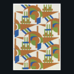 Poster Serge Gladky Jazz Art<br><div class="desc">Plein de brillantes compositions décoratives, produites dans la technique pochoir au pochoir des "Années folles". Des images inspirées et innovantes de design moderne. Joliment reproduits à partir de rares portfolios français originaux, voici des oeuvres complexes en lattique de motifs géométriques, des abstraits audacieux, des collages mystérieux de formes et de...</div>