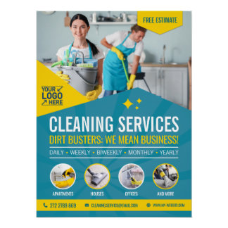 Poster Service de nettoyage professionnel