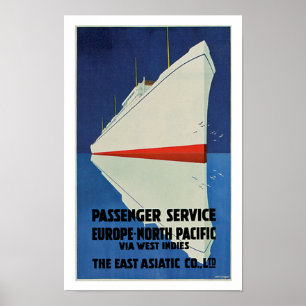 Poster Service de passager d'East Asiatic Company