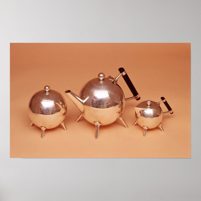 Poster Service de thé avec dorures (Devant)