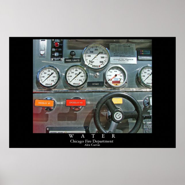 Poster Service d'incendie de Water-Chicago (Devant)