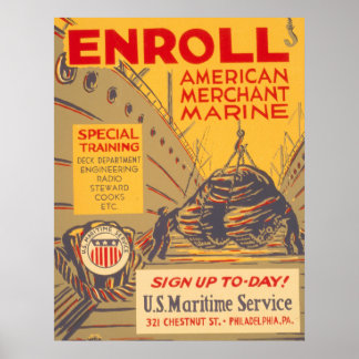Poster Service maritime américain
