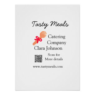 Poster Services de restauration ajouter nom QR code site