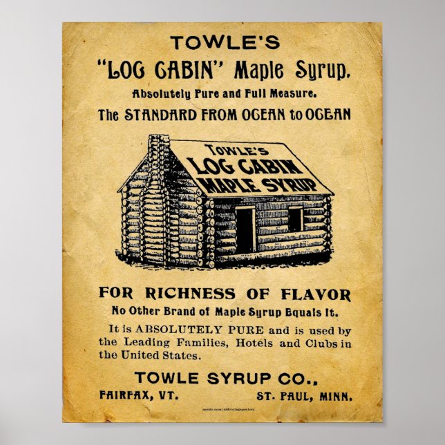 Poster Serviettes vintages Sirop d'érable (Devant)