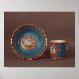 Poster Sevres bleu celeste café tasse et soucoupe, c.1780