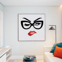 Poster Sexy Pop Art Bitting Red Lips