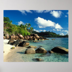 Poster Seychelles, Mahe Island, Anse Royale Beach. 3