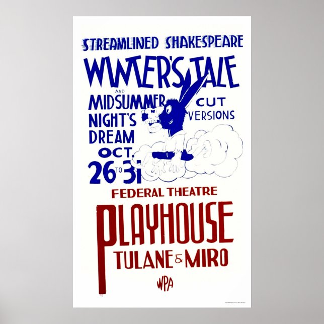 Poster Shakespeare Express WPA 1940 (Devant)