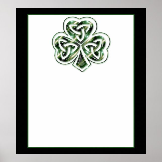 Poster Shamrock Celtic Design 2 Poster/Imprimer 2 (Devant)