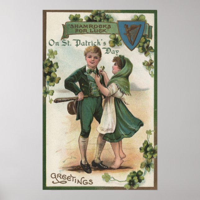 Poster Shamrocks pour la chance (Devant)
