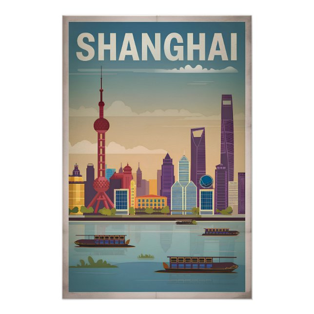 Poster Shanghai vintage (Devant)